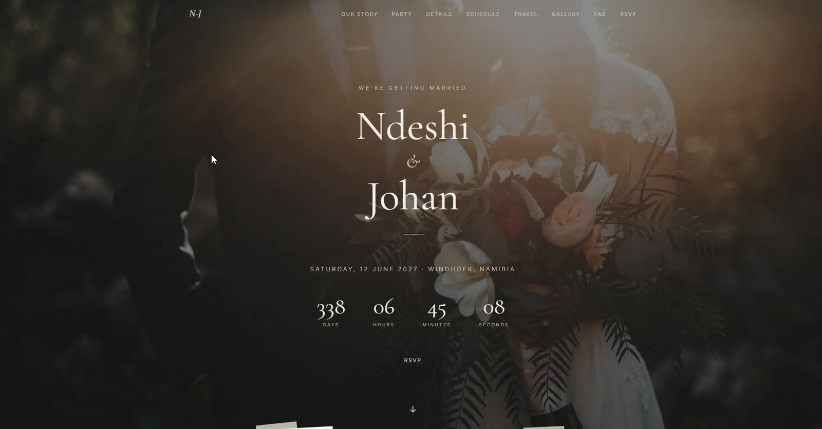 Example of a Tuvana one-page template website